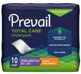 Prevail Total Care Underpads as an option for some of the best pads for incontinence