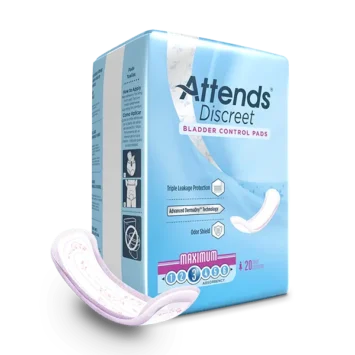 Attends Discreet Bladder Control Pads as one of the best options for the best pads for incontinence