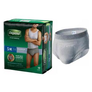 Depend Fit-Flex Underwear for Men, Adult, Male, Pull-on with Tear Away  Seams, Disposable, Heavy Absorbency, Large, 28 Count, #53745