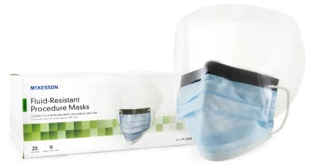 Download Mckesson Anti Fog Procedure Face Mask With Eye Shield Personally Delivered PSD Mockup Templates