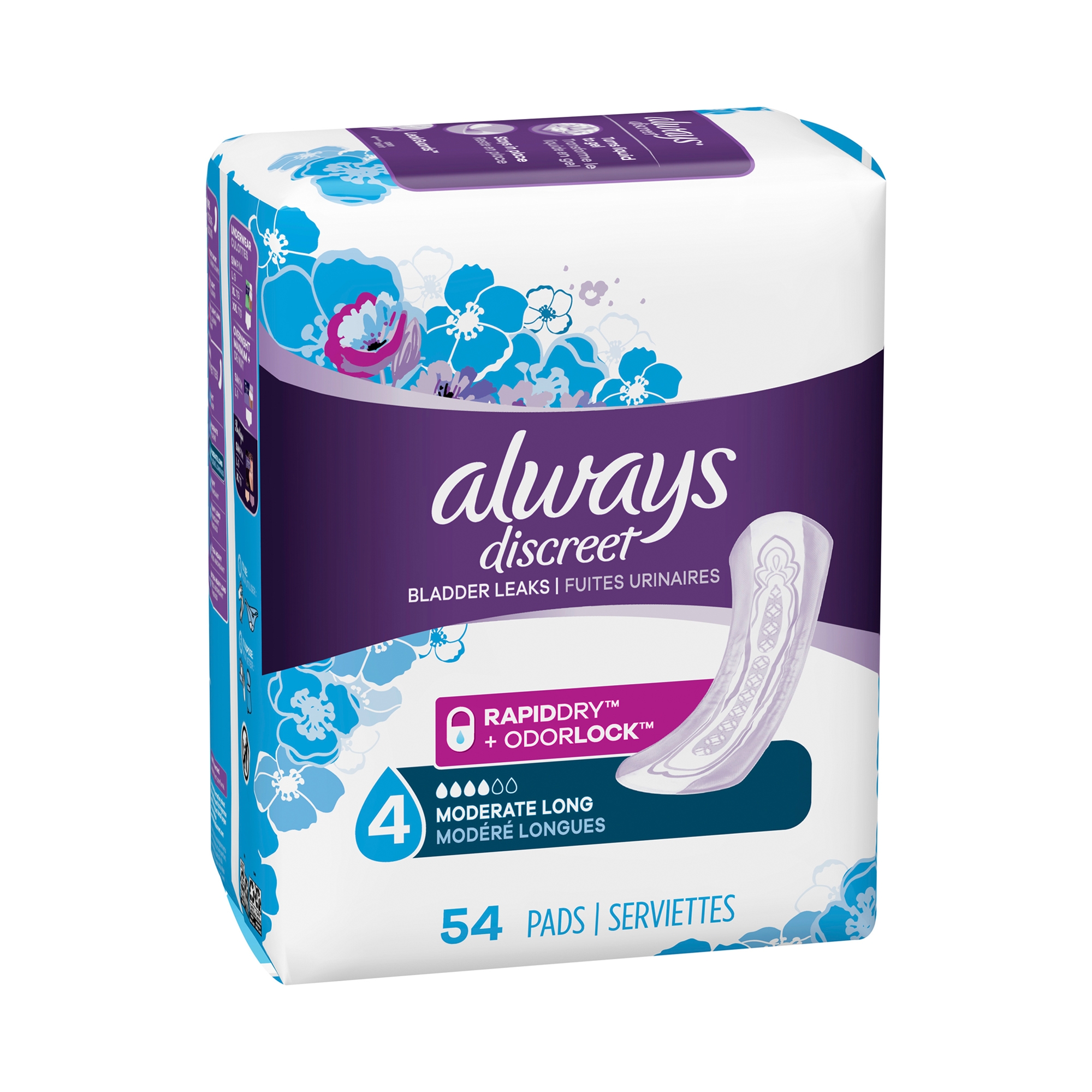 Prevail Daily Pads for Bladder Leaks, Disposable, Moderate